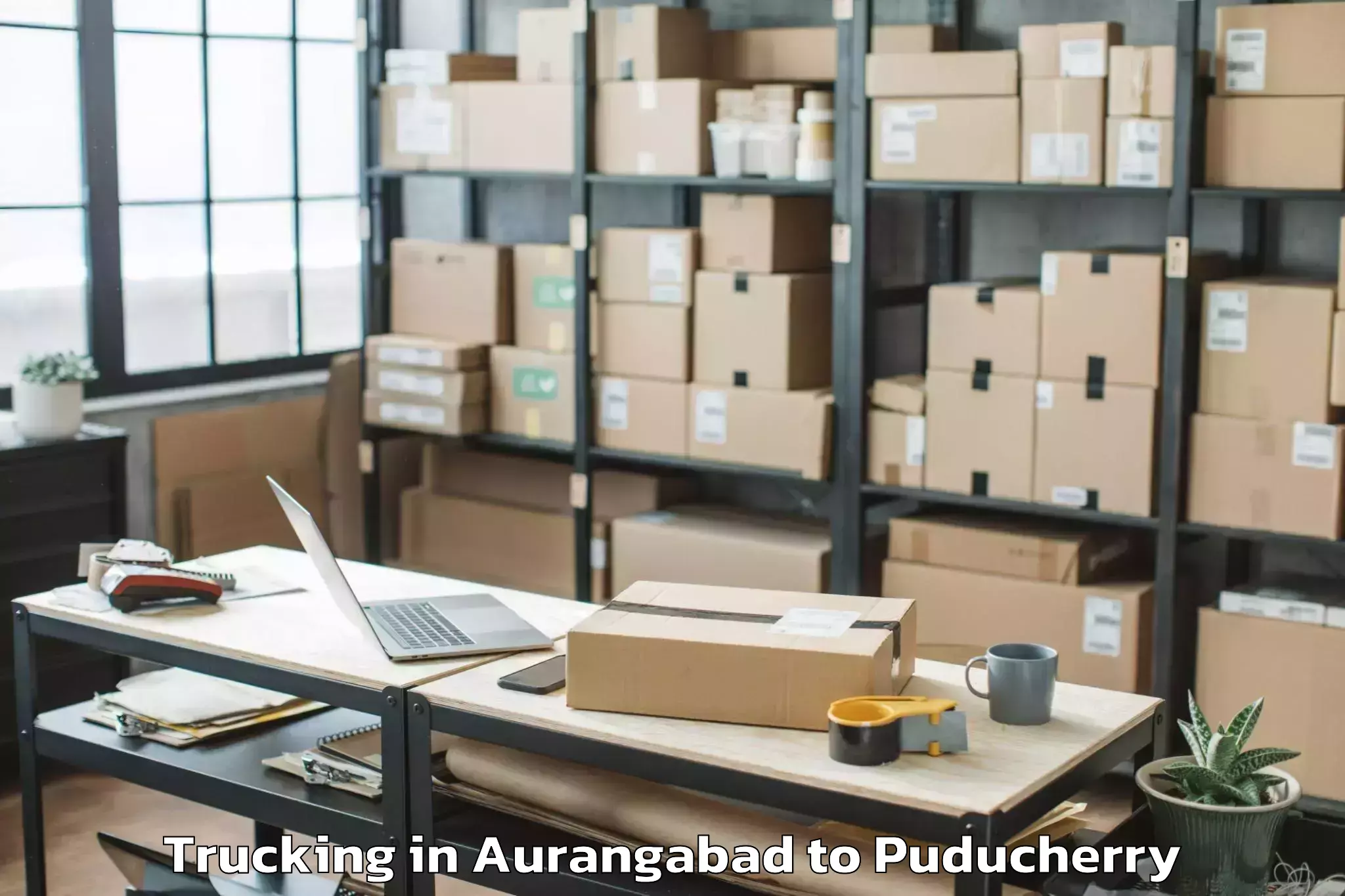 Easy Aurangabad to Sri Balaji Vidyapeeth Puducher Trucking Booking